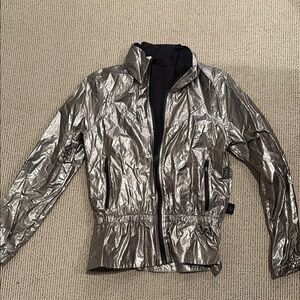 Metallic Silver Windbreaker Jacket